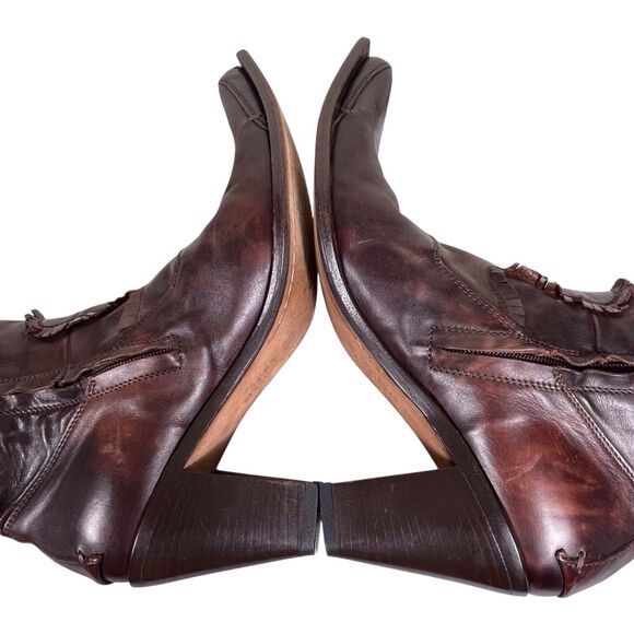 KOBRA Women's Leather Western Boots Size 39 (8.5–9) Brown Made in Italy EUC - Picture 12 of 16